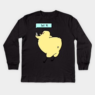 Texting Birdblob Kids Long Sleeve T-Shirt